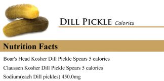 Dill Pickle Calories