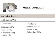 Milk Steamer Calories