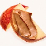 Peanut butter with an apple